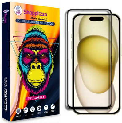 Shoppitzzo Edge To Edge Tempered Glass for iPhone 15 Plus (6.7 Inch)**DuraGlass**Millitary Grade-Anti Explosion-Tempered Glass/Full Screen Coverage-Edge to Edge/9H Hardness/With Easy Installation Kit(Pack of 1)