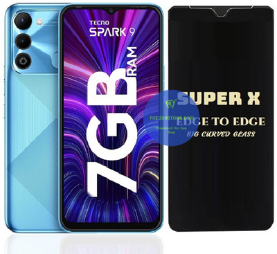 Crunk Edge To Edge Tempered Glass for Tecno Spark 9, Super X Edge Glass, Super X Tempered Glass, Super X Screen Protector(Pack of 1)