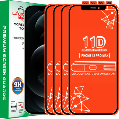 Laxdom Edge To Edge Tempered Glass for APPLE IPHONE 12 PRO MAX(Pack of 4)