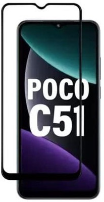 A-Allin1 Edge To Edge Tempered Glass for POCO C51, Screen Protector Slim 9H Hard 2.5D(Pack of 1)