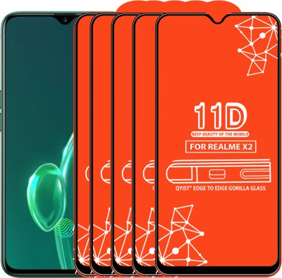 Qyist Edge To Edge Tempered Glass for Realme X2(Pack of 5)