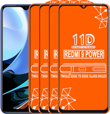 TWIGLO Edge To Edge Tempered Glass for REDMI 9 POWER(Pack of 4)