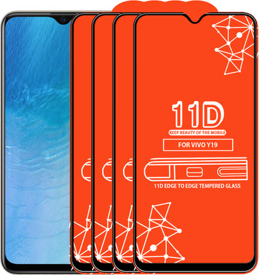 Roxel Edge To Edge Tempered Glass for Vivo Y19(Pack of 4)