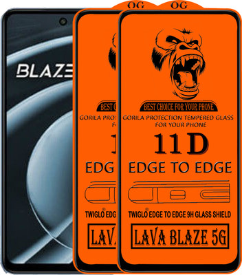 TWIGLO Edge To Edge Tempered Glass for LAVA BLAZE 2 5G(Pack of 3)