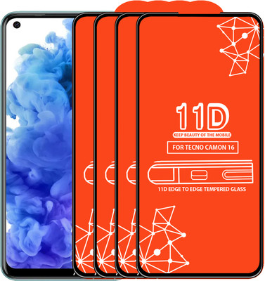 Roxel Edge To Edge Tempered Glass for Tecno Camon 16(Pack of 4)