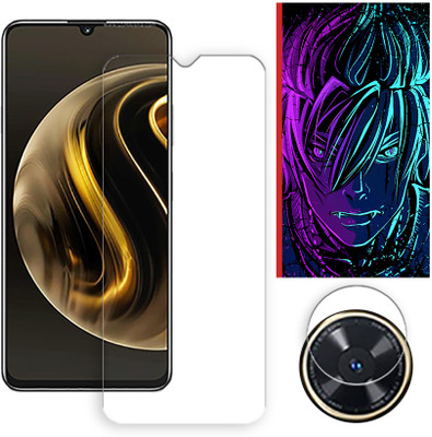 SOMTONE Edge To Edge Tempered Glass for Huawei nova Y72 4G Tempered Glass Screen Protector | Anti-Scratch | Edge to Edge Full Coverage | 9H Hardness (1 FRONT SCREEN GUARD + 1 CAMERA LENS PROTECTOR + 1 FREE BACK EMBOSSED SKIN002)(Pack of 1)