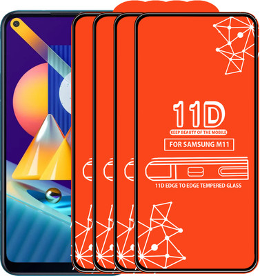 Roxel Edge To Edge Tempered Glass for Samsung Galaxy M11(Pack of 4)