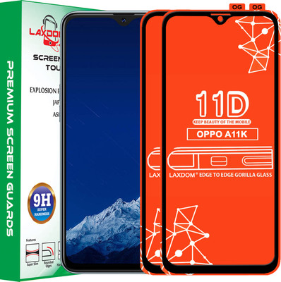 Laxdom Edge To Edge Tempered Glass for OPPO A11K(Pack of 2)