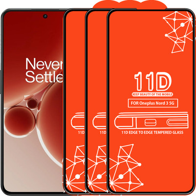 Qyist Edge To Edge Tempered Glass for Oneplus Nord 3 5G(Pack of 3)