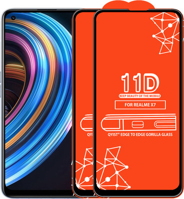 Qyist Edge To Edge Tempered Glass for Realme X7(Pack of 2)