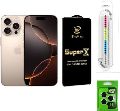 SuperX Edge To Edge Tempered Glass for iphone 16 Pro(Pack of 1)