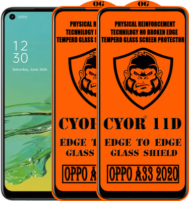 CYOR Edge To Edge Tempered Glass for OPPO A33 2020(Pack of 2)