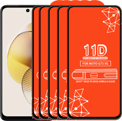 Qyist Edge To Edge Tempered Glass for Moto G73 5G(Pack of 5)