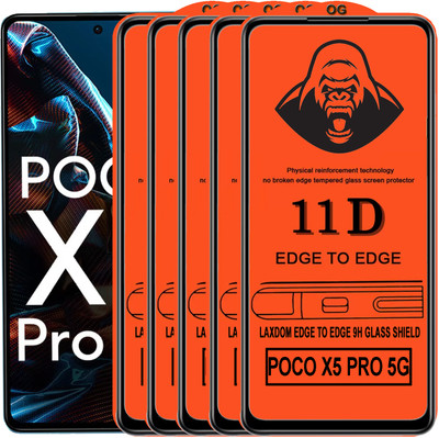 Laxdom Edge To Edge Tempered Glass for POCO X5 PRO 5G(Pack of 5)