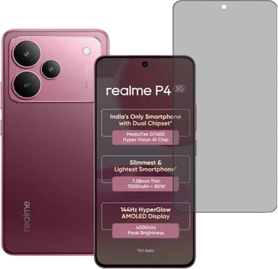 KARTRAY Edge To Edge Tempered Glass for Realme P4 5G, Privacy Tempered glass(Pack of 1)