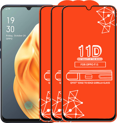 Qyist Edge To Edge Tempered Glass for Oppo F15(Pack of 3)