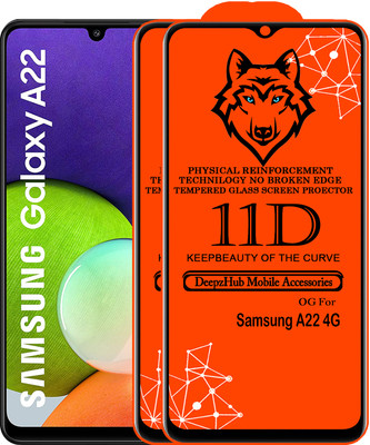 CRodible Edge To Edge Tempered Glass for Samsung Galaxy A22 4G(Pack of 2)