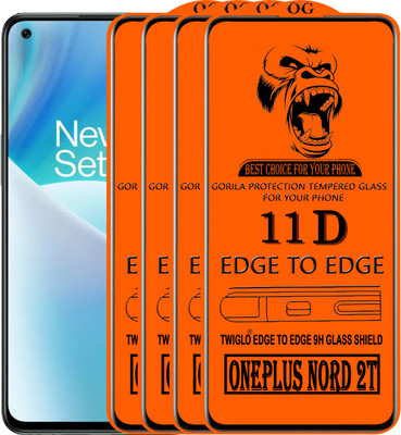 TWIGLO Edge To Edge Tempered Glass for ONEPLUS NORD 2T(Pack of 4)
