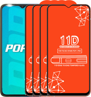 Roxel Edge To Edge Tempered Glass for Tecno Pop 5 Pro(Pack of 4)