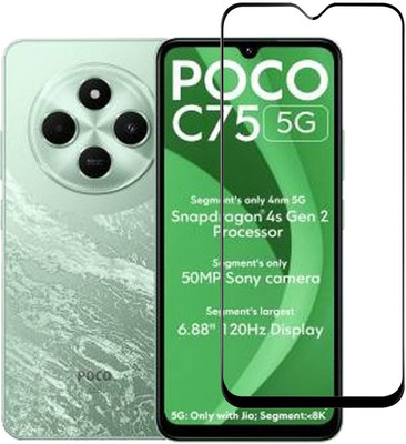 BRENZZ Edge To Edge Tempered Glass for POCO C75 5G(Pack of 1)