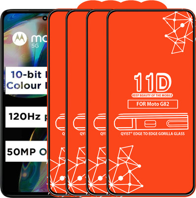 Qyist Edge To Edge Tempered Glass for Moto G82(Pack of 4)