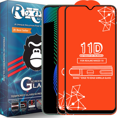 Roxel Edge To Edge Tempered Glass for Realme Narzo 10(Pack of 2)