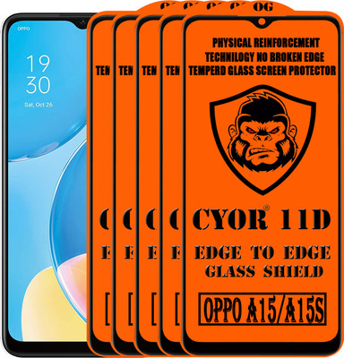 CYOR Edge To Edge Tempered Glass for OPPO A15(Pack of 5)