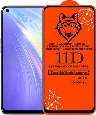 DeepzHub Edge To Edge Tempered Glass for Realme 6(Pack of 1)