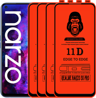 Laxdom Edge To Edge Tempered Glass for REALME NARZO 30 PRO(Pack of 4)