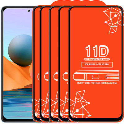Qyist Edge To Edge Tempered Glass for Redmi Note 10 Pro(Pack of 5)