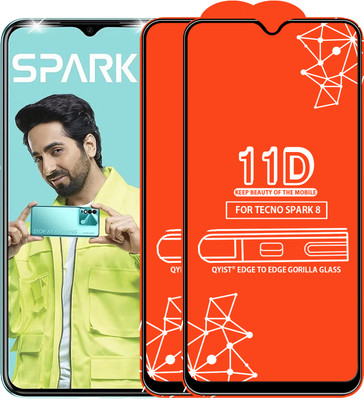 Qyist Edge To Edge Tempered Glass for Tecno Spark 8(Pack of 2)