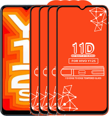 Roxel Edge To Edge Tempered Glass for Vivo Y12S(Pack of 4)
