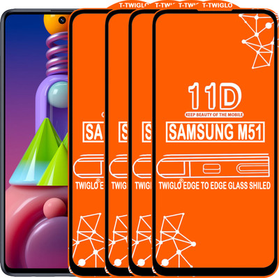 TWIGLO Edge To Edge Tempered Glass for SAMSUNG M51(Pack of 4)