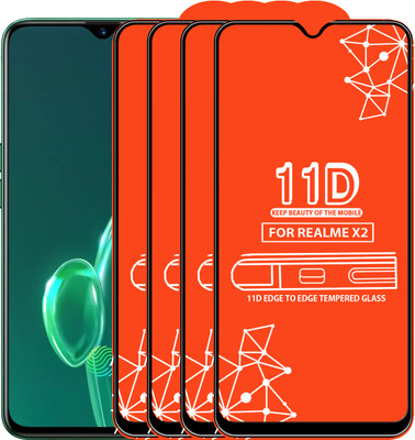 Roxel Edge To Edge Tempered Glass for Realme X2(Pack of 4)