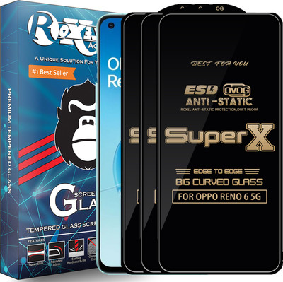 Roxel Edge To Edge Tempered Glass for OPPO RENO 6 5G(Pack of 3)