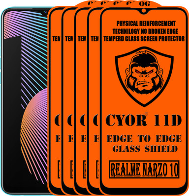 CYOR Edge To Edge Tempered Glass for REALME NARZO 10(Pack of 5)
