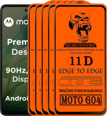 TWIGLO Edge To Edge Tempered Glass for MOTO G04(Pack of 5)