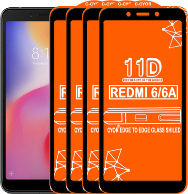 CYOR Edge To Edge Tempered Glass for Mi Redmi 6A(Pack of 4)
