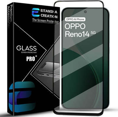 EITANSHA CREATION Edge To Edge Tempered Glass for Oppo Reno 14 5G, Oppo Reno 14(Pack of 1)