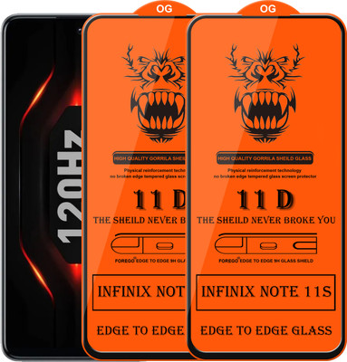 Forego Edge To Edge Tempered Glass for Infinix Note 11s(Pack of 2)