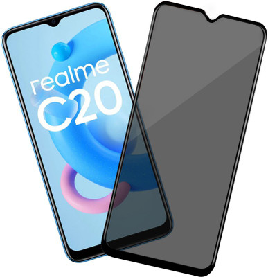 HUPSHY Edge To Edge Tempered Glass for realme C20(Pack of 1)