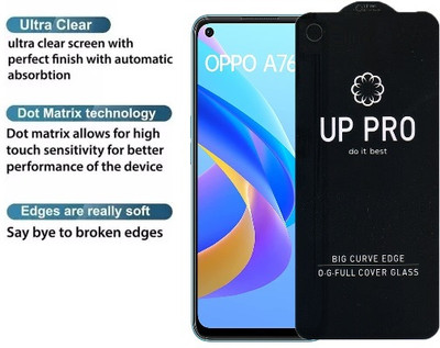 S-Softline Edge To Edge Tempered Glass for Oppo A76 5G, Full Screen Coverage (Except Edges) and Easy Installation Kit(Pack of 1)