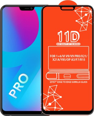 Qyist Edge To Edge Tempered Glass for OnePlus 6, Vivo V9, VIVO V9 PRO, X21, X21A, VIVO Y85, OPPO A3, OPPO F7, OPPO R15(Pack of 1)