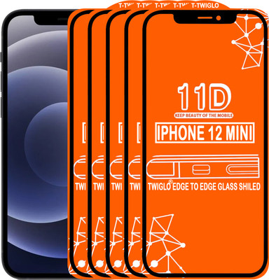 TWIGLO Edge To Edge Tempered Glass for IPHONE 12 MINI(Pack of 5)