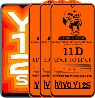 CYOR Edge To Edge Tempered Glass for VIVO Y12S(Pack of 3)