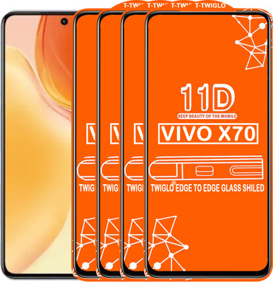 TWIGLO Edge To Edge Tempered Glass for VIVO X70(Pack of 4)