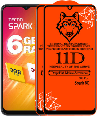 DeepzHub Edge To Edge Tempered Glass for Tecno Spark 8C(Pack of 2)