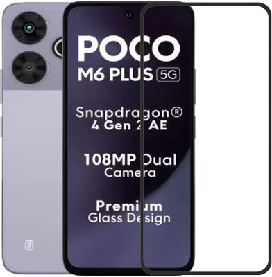DMJHP Edge To Edge Tempered Glass for Poco M6 Plus(Pack of 1)