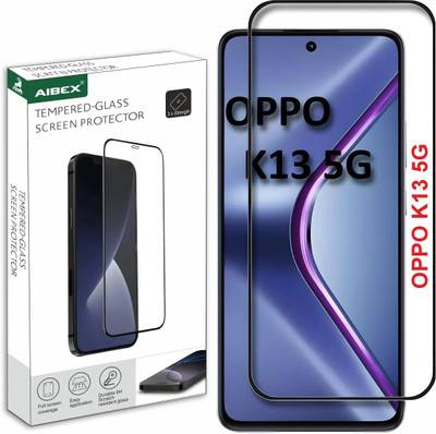 AIBEX Edge To Edge Tempered Glass for Oppo K13 5G| 9H Hardness | Anti-Glare & Anti-Fingerprint | Water Resistant | Edge-to-Edge Full Screen Protector | Bubble-Free Installation(Pack of 1)