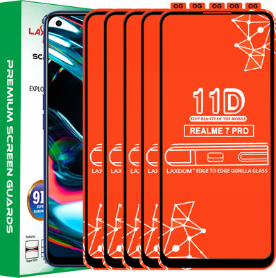 Laxdom Edge To Edge Tempered Glass for REALME 7 PRO(Pack of 5)